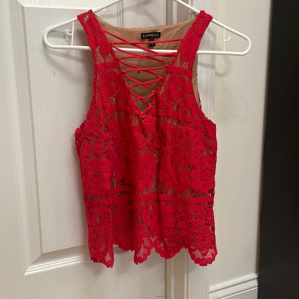 Express Lace top with nude inside - XS - never worn